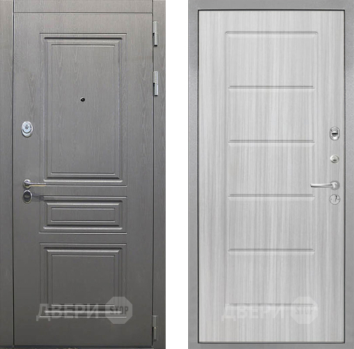 Входная металлическая Дверь Интекрон (INTECRON) Брайтон Графит ФЛ-39 Сандал белый в Лыткарино