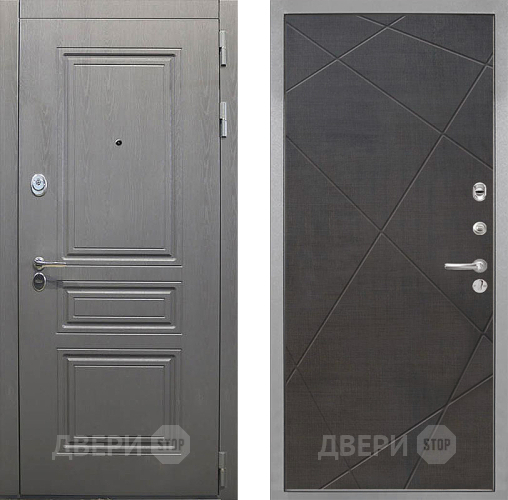 Входная металлическая Дверь Интекрон (INTECRON) Брайтон Графит Лучи-М Венге распил кофе в Лыткарино