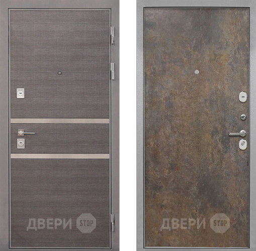 Входная металлическая Дверь Интекрон (INTECRON) Неаполь Гладкая Гранж в Лыткарино