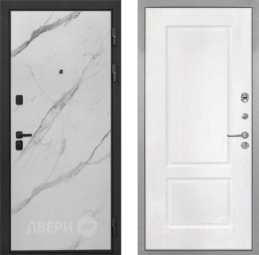 Дверь Интекрон (INTECRON) Профит Black Мрамор Арктик КВ-2 Белый матовый в Лыткарино