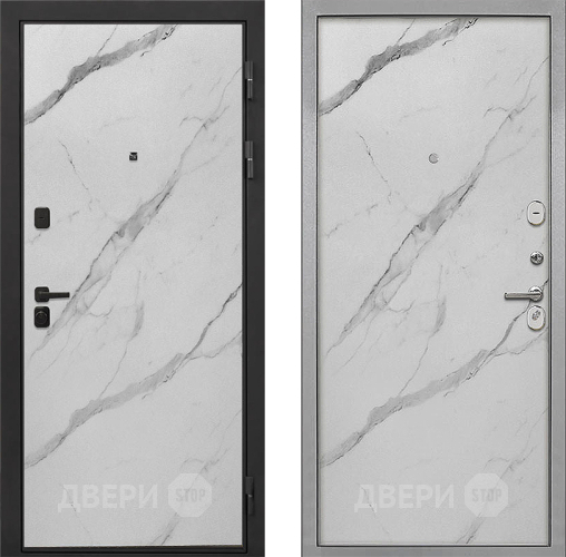 Входная металлическая Дверь Интекрон (INTECRON) Профит Black Мрамор Арктик Гладкая Мрамор натуральный арктик в Лыткарино