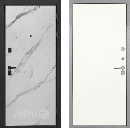 Дверь Интекрон (INTECRON) Профит Black Мрамор Арктик Гладкая Слоновая кость в Лыткарино