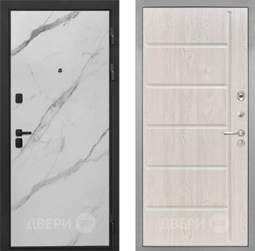 Входная металлическая Дверь Интекрон (INTECRON) Профит Black Мрамор Арктик ФЛ-102 Сосна белая в Лыткарино