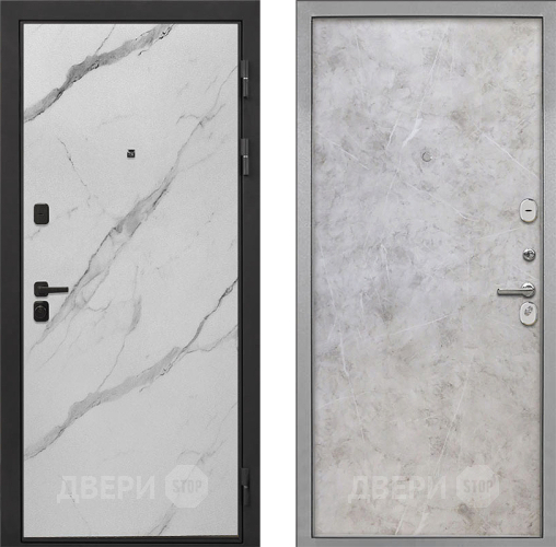 Входная металлическая Дверь Интекрон (INTECRON) Профит Black Мрамор Арктик Гладкая Мрамор светлый в Лыткарино