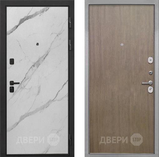 Входная металлическая Дверь Интекрон (INTECRON) Профит Black Мрамор Арктик Гладкая шпон Венге коричневый в Лыткарино
