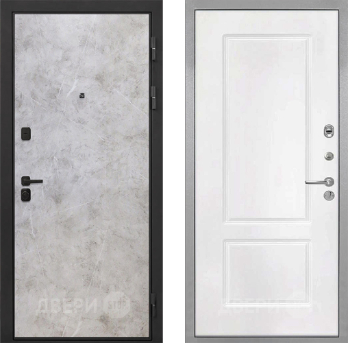 Входная металлическая Дверь Интекрон (INTECRON) Профит Black Мрамор Светлый КВ-2 Белый матовый в Лыткарино