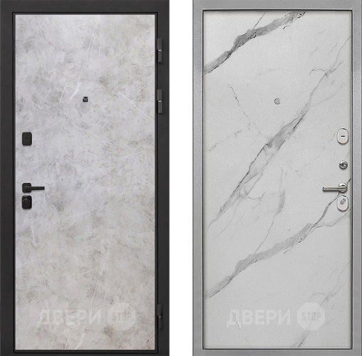 Входная металлическая Дверь Интекрон (INTECRON) Профит Black Мрамор Светлый Гладкая Мрамор натуральный арктик в Лыткарино