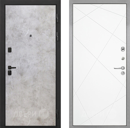 Входная металлическая Дверь Интекрон (INTECRON) Профит Black Мрамор Светлый Лучи-М Софт милк в Лыткарино