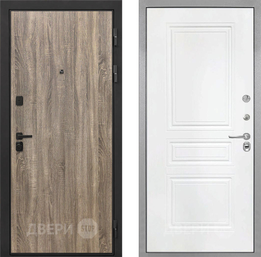 Входная металлическая Дверь Интекрон (INTECRON) Профит Black Дуб Турин ФЛ-243 Белый матовый в Лыткарино