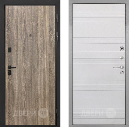 Входная металлическая Дверь Интекрон (INTECRON) Профит Black Дуб Турин ФЛ-316 Белый ясень в Лыткарино