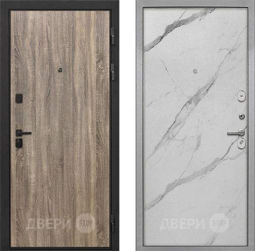 Входная металлическая Дверь Интекрон (INTECRON) Профит Black Дуб Турин Гладкая Мрамор натуральный арктик в Лыткарино