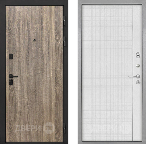 Входная металлическая Дверь Интекрон (INTECRON) Профит Black Дуб Турин В-07 с молдингом Лофт белый в Лыткарино