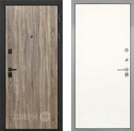 Входная металлическая Дверь Интекрон (INTECRON) Профит Black Дуб Турин Гладкая Слоновая кость в Лыткарино