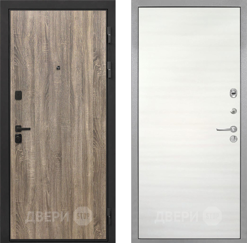 Входная металлическая Дверь Интекрон (INTECRON) Профит Black Дуб Турин Гладкая Дуб сильвер поперечный в Лыткарино