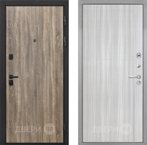 Входная металлическая Дверь Интекрон (INTECRON) Профит Black Дуб Турин В-07 с молдингом Сандал белый в Лыткарино