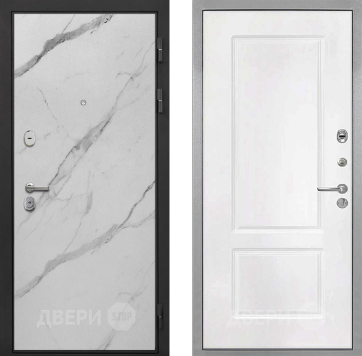 Входная металлическая Дверь Интекрон (INTECRON) Гектор Мрамор Арктик КВ-2 Белый матовый в Лыткарино