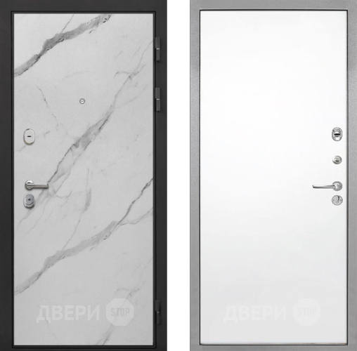 Входная металлическая Дверь Интекрон (INTECRON) Гектор Мрамор Арктик Гладкая Силк Сноу в Лыткарино