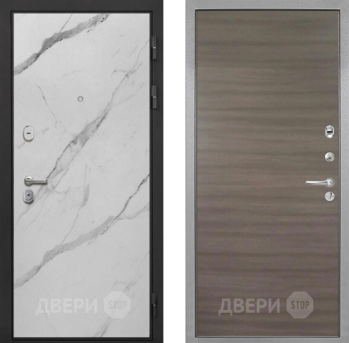 Входная металлическая Дверь Интекрон (INTECRON) Гектор Мрамор Арктик Гладкая Дуб тоскано поперечный в Лыткарино