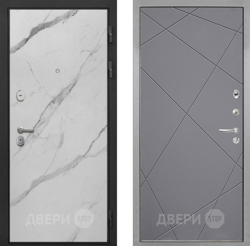 Входная металлическая Дверь Интекрон (INTECRON) Гектор Мрамор Арктик Лучи-М Графит софт в Лыткарино