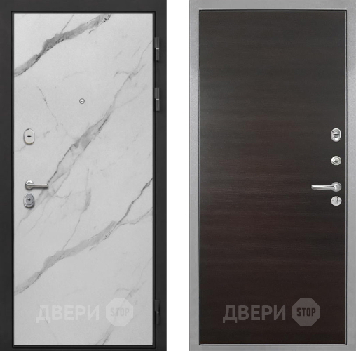 Дверь Интекрон (INTECRON) Гектор Мрамор Арктик Гладкая Эковенге поперечный в Лыткарино