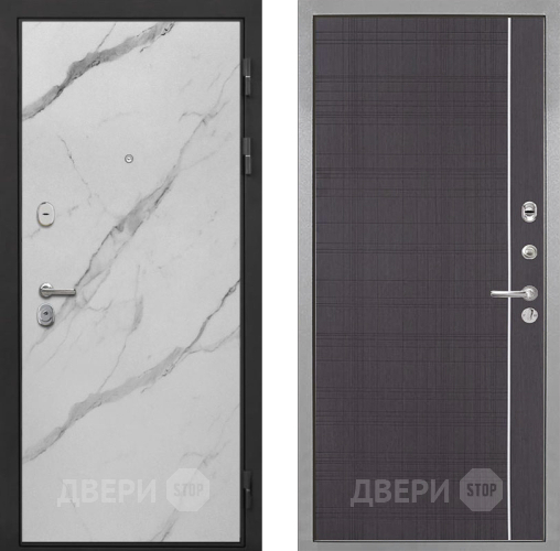 Входная металлическая Дверь Интекрон (INTECRON) Гектор Мрамор Арктик В-07 с молдингом Венге в Лыткарино