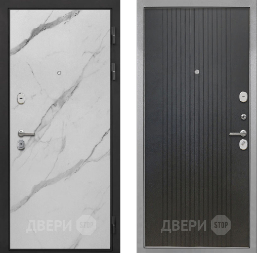 Входная металлическая Дверь Интекрон (INTECRON) Гектор Мрамор Арктик ФЛ-295 Лофт черный в Лыткарино