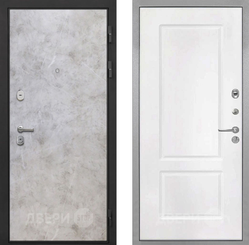 Входная металлическая Дверь Интекрон (INTECRON) Гектор Мрамор Светлый КВ-2 Белый матовый в Лыткарино