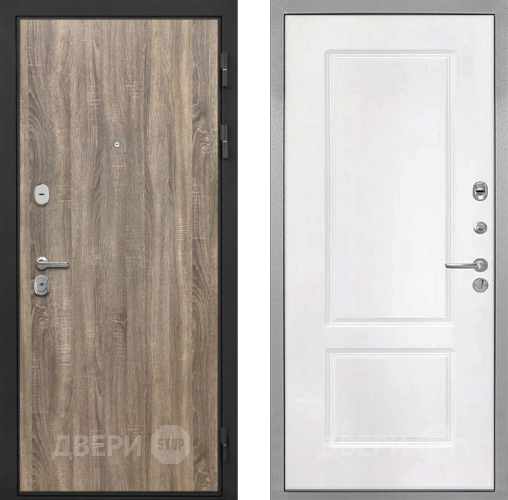 Входная металлическая Дверь Интекрон (INTECRON) Гектор Дуб Турин КВ-2 Белый матовый в Лыткарино