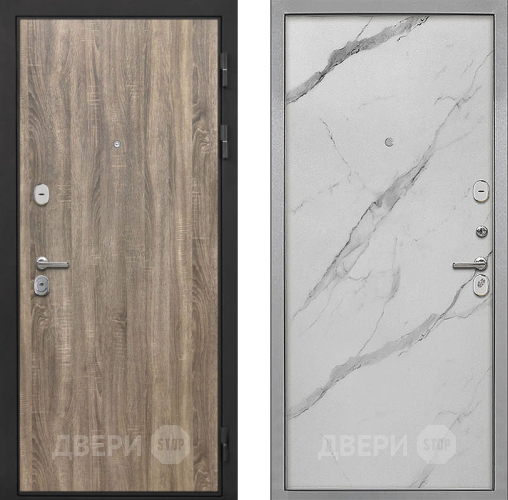Входная металлическая Дверь Интекрон (INTECRON) Гектор Дуб Турин Гладкая Мрамор натуральный арктик в Лыткарино