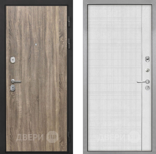 Входная металлическая Дверь Интекрон (INTECRON) Гектор Дуб Турин В-07 с молдингом Лофт белый в Лыткарино