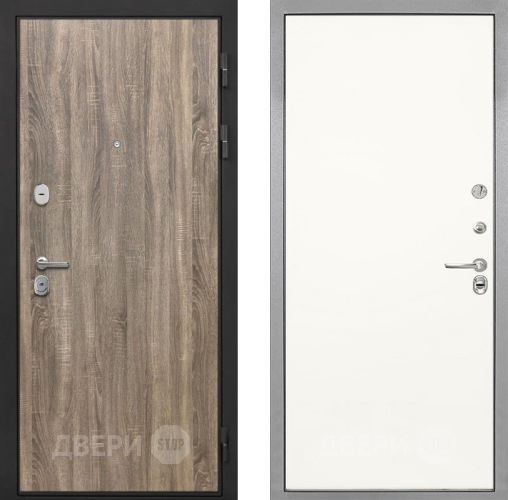 Входная металлическая Дверь Интекрон (INTECRON) Гектор Дуб Турин Гладкая Слоновая кость в Лыткарино