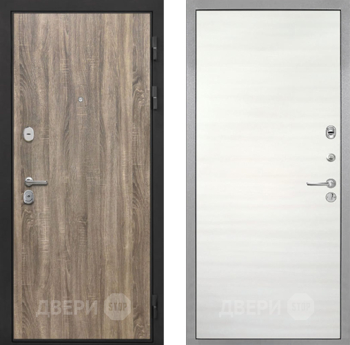 Входная металлическая Дверь Интекрон (INTECRON) Гектор Дуб Турин Гладкая Дуб сильвер поперечный в Лыткарино