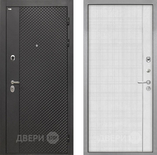 Входная металлическая Дверь Интекрон (INTECRON) Олимпия Black 4К В-07 с молдингом Лофт белый в Лыткарино
