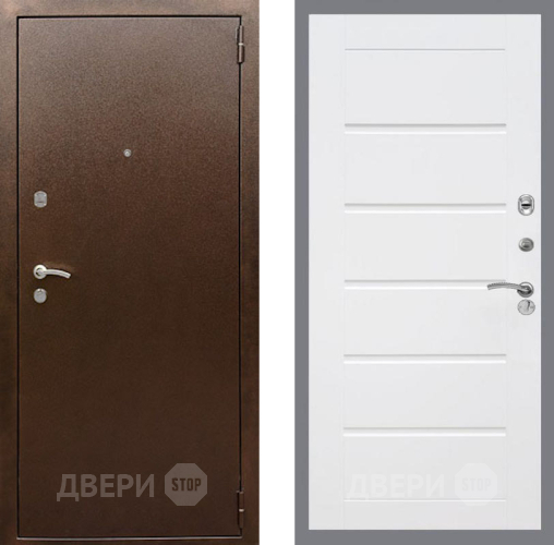 Входная металлическая Дверь Рекс (REX) 1А Медный Антик Сити Белый ясень в Лыткарино