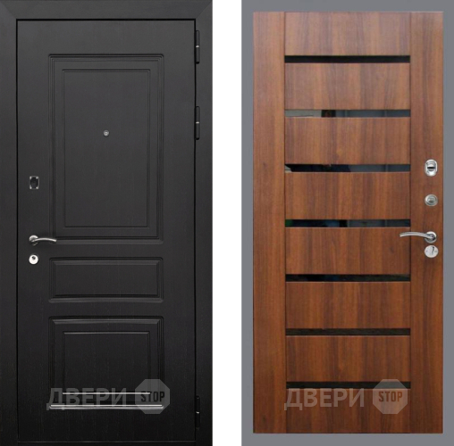 Дверь Рекс (REX) 6 Венге СБ-14 стекло черное Орех бренди в Лыткарино