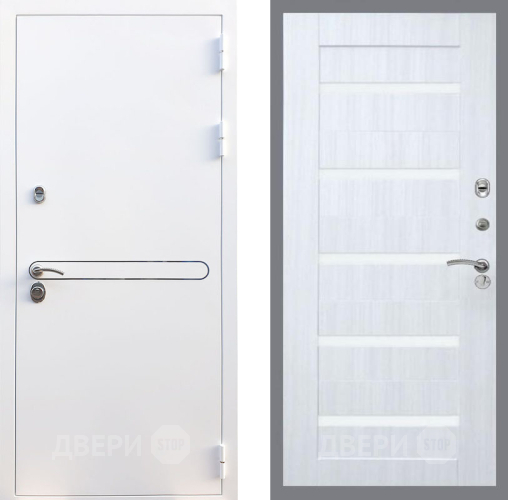 Дверь Рекс (REX) 27 СБ-14 стекло белое Сандал белый в Лыткарино