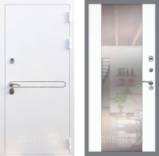 Входная металлическая Дверь Рекс (REX) 27 СБ-16 Зеркало Силк Сноу в Лыткарино