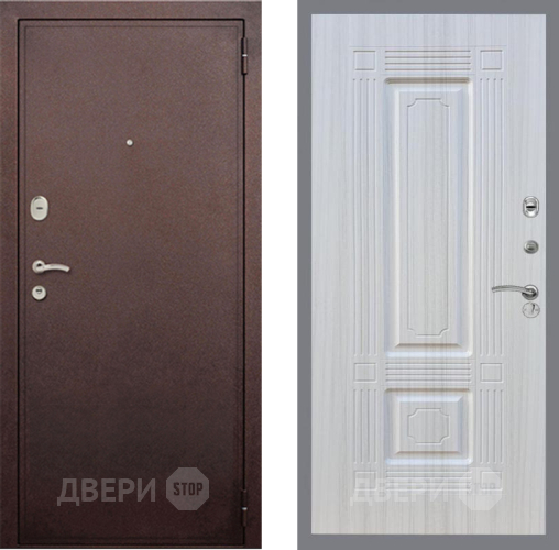 Входная металлическая Дверь Рекс (REX) 2 Медный Антик FL-2 Сандал белый в Лыткарино