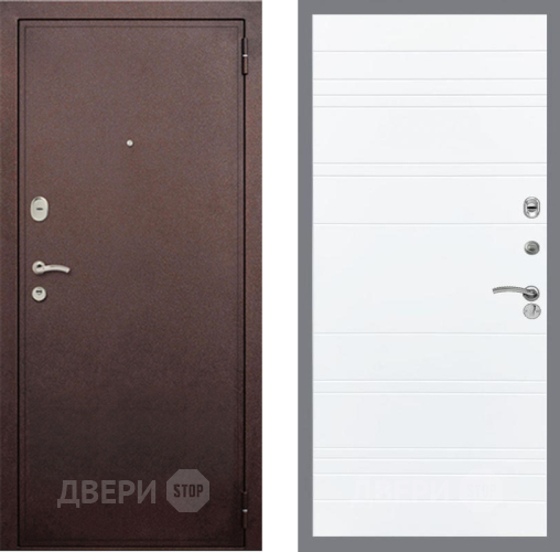 Входная металлическая Дверь Рекс (REX) 2 Медный Антик Line Силк Сноу в Лыткарино