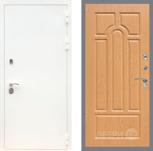 Входная металлическая Дверь Рекс (REX) 5 Белая Шагрень FL-58 Дуб в Лыткарино