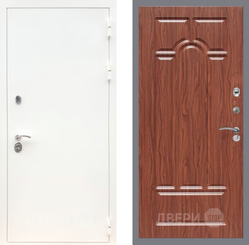 Входная металлическая Дверь Рекс (REX) 5 Белая Шагрень FL-58 орех тисненый в Лыткарино