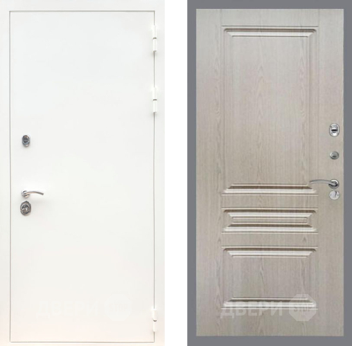 Входная металлическая Дверь Рекс (REX) 5 Белая Шагрень FL-243 Беленый дуб в Лыткарино