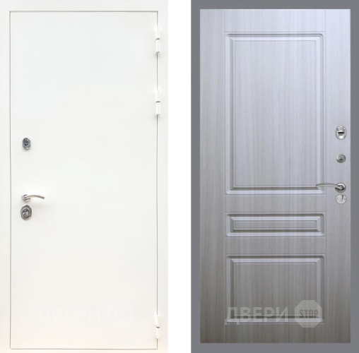 Входная металлическая Дверь Рекс (REX) 5 Белая Шагрень FL-243 Сандал белый в Лыткарино