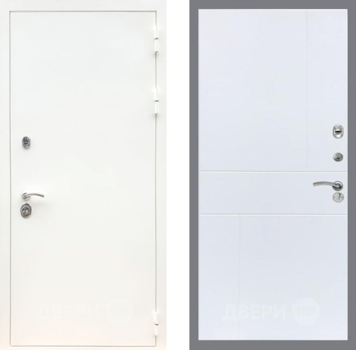 Входная металлическая Дверь Рекс (REX) 5 Белая Шагрень FL-290 Силк Сноу в Лыткарино