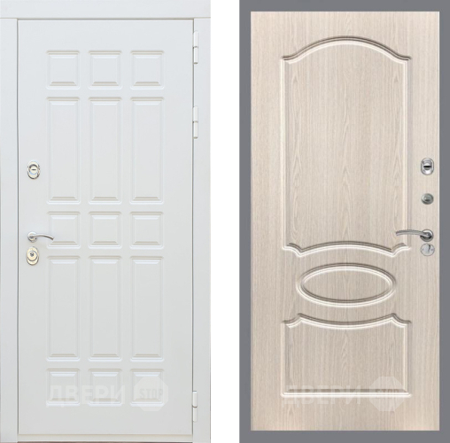 Входная металлическая Дверь Рекс (REX) 8 Силк Сноу FL-128 Беленый дуб в Лыткарино