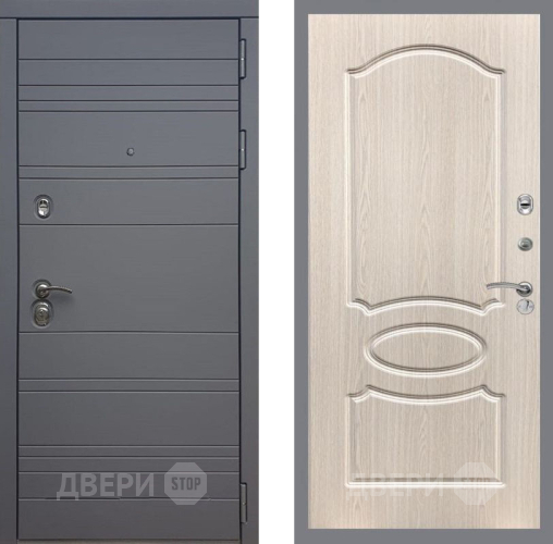 Входная металлическая Дверь Рекс (REX) 14 силк титан FL-128 Беленый дуб в Лыткарино