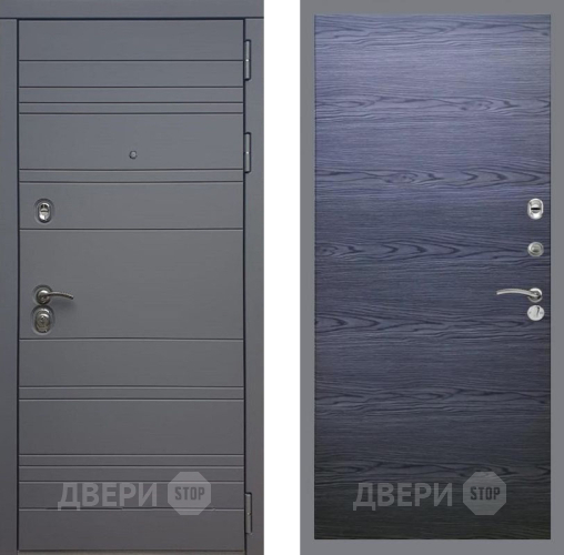 Входная металлическая Дверь Рекс (REX) 14 силк титан GL Дуб тангенальный черный в Лыткарино