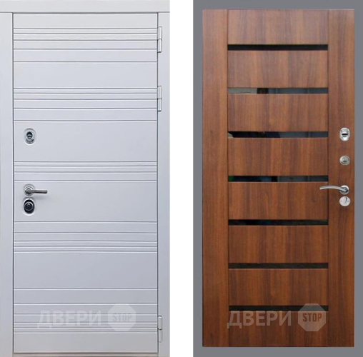 Входная металлическая Дверь Рекс (REX) 14 Силк Сноу СБ-14 стекло черное Орех бренди в Лыткарино