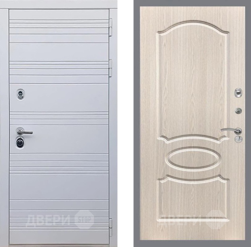 Входная металлическая Дверь Рекс (REX) 14 Силк Сноу FL-128 Беленый дуб в Лыткарино