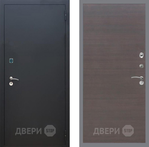 Входная металлическая Дверь Рекс (REX) 1A Черный Муар GL венге поперечный в Лыткарино